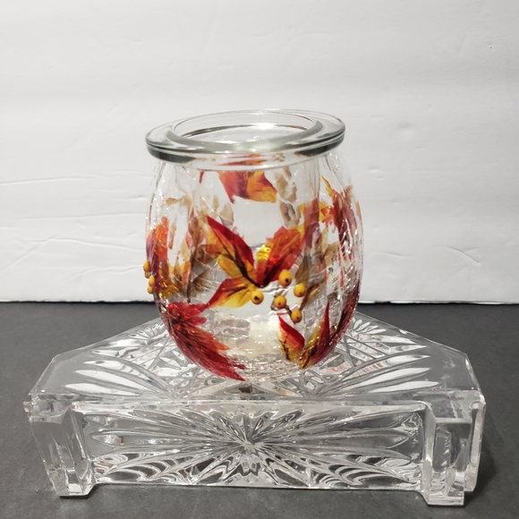 YANKEE CANDLE Crackle Glass Tea Light/Votive Candle Holder